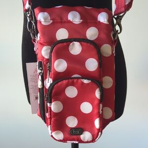 Lug Red and White Crossbody Bag with Polka Dots